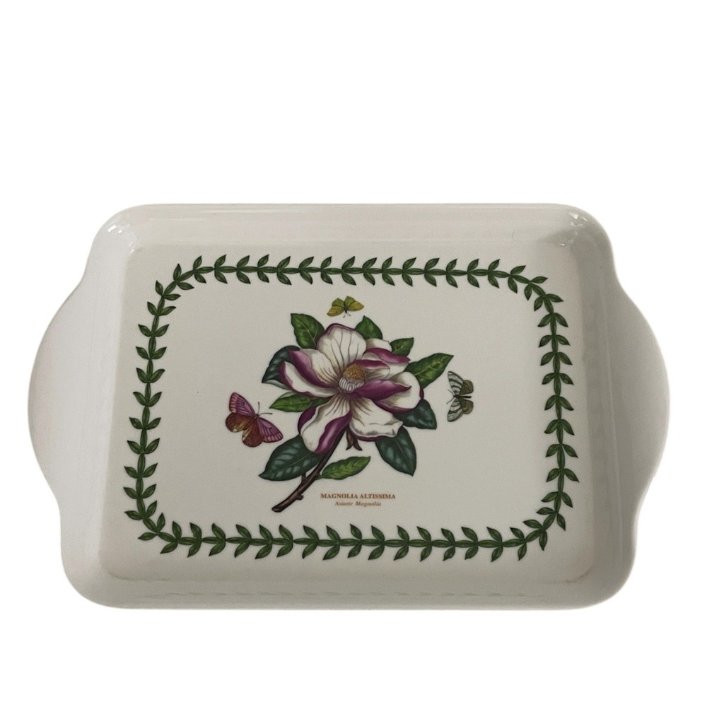 Portmeirion Botanic Garden Tray Magnolia White Melamine Small Trinket tray decor